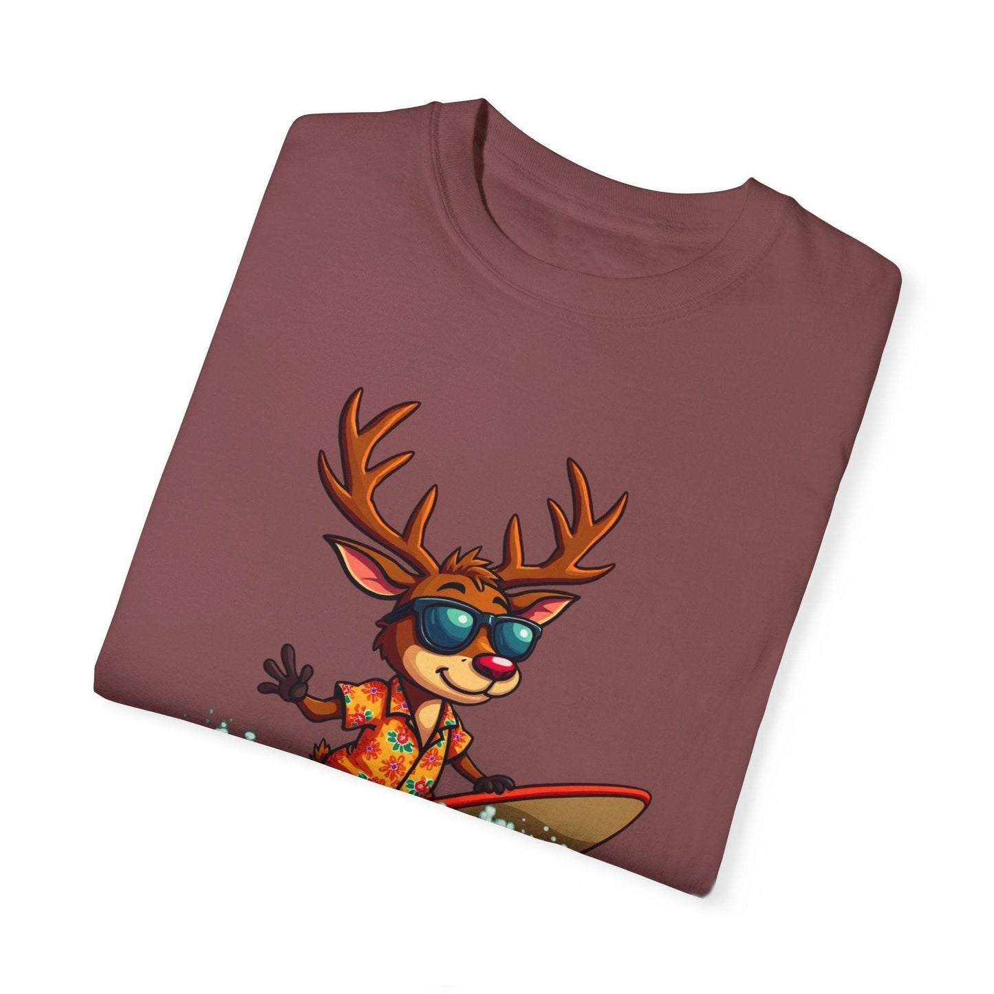 Surfing Reindeer T-Shirt for Fun Christmas Style - Even Keel LLC