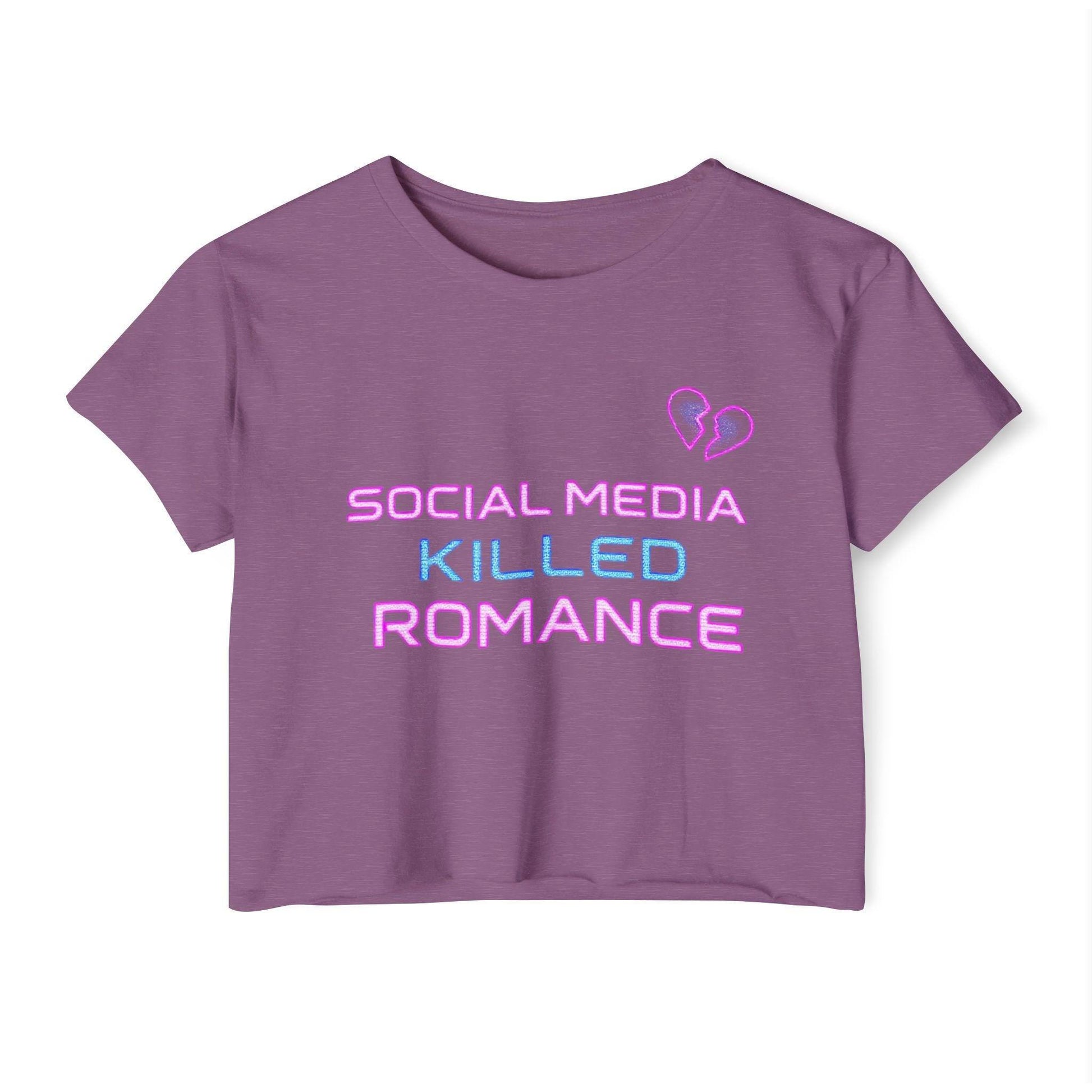 Social Media Killed Romance Crop Top for Millennia Fashion - Even Keel LLC