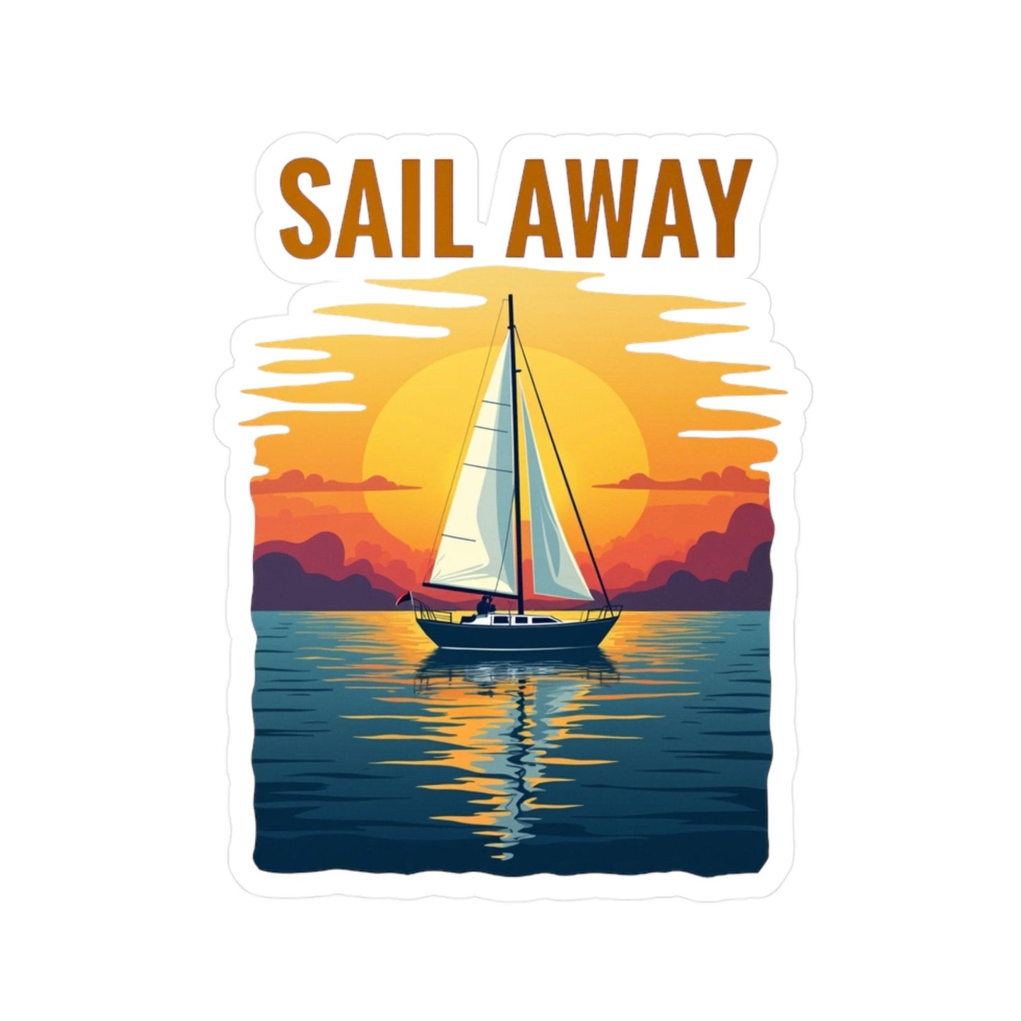 Sail Away Vinyl Decal for Ocean Lovers and Adventurers - Even Keel LLC