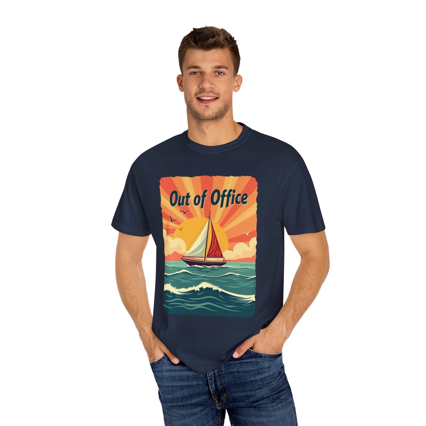 Ocean Sailing Out of Office Unisex Tee for Beach Lovers - Even Keel LLC