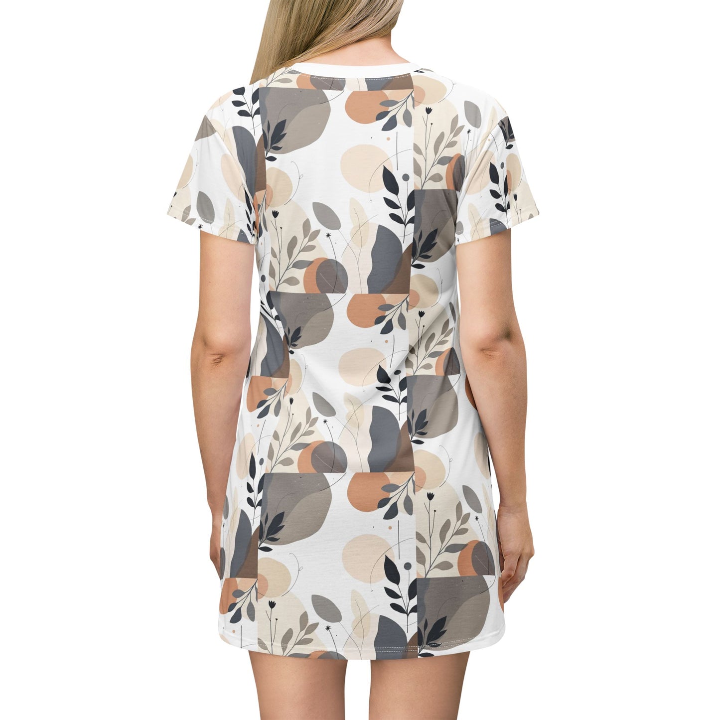 Floral Serenity T-Shirt Dress for Casual Elegance Style