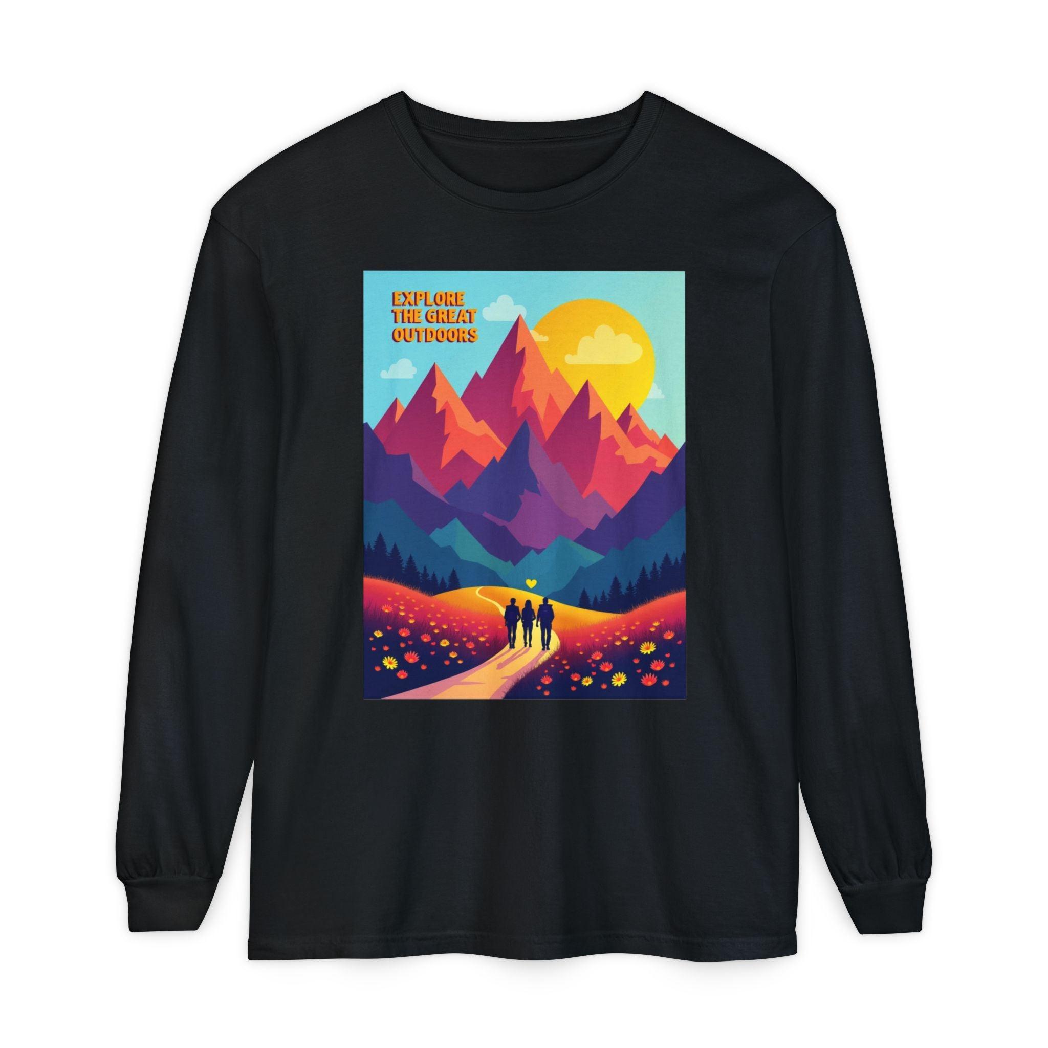 Colorful Outdoors Long Sleeve T-Shirt for Adventurous Days - Even Keel LLC