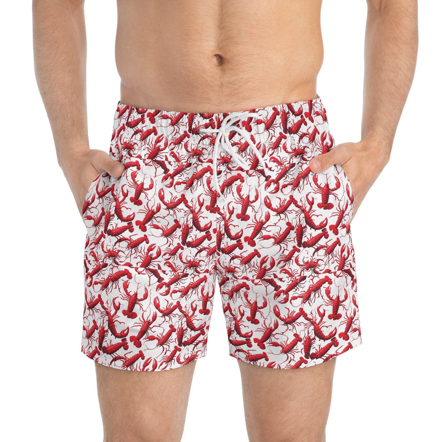 Lobster Print Swim Trunks for Summer Fun - Even Keel LLC