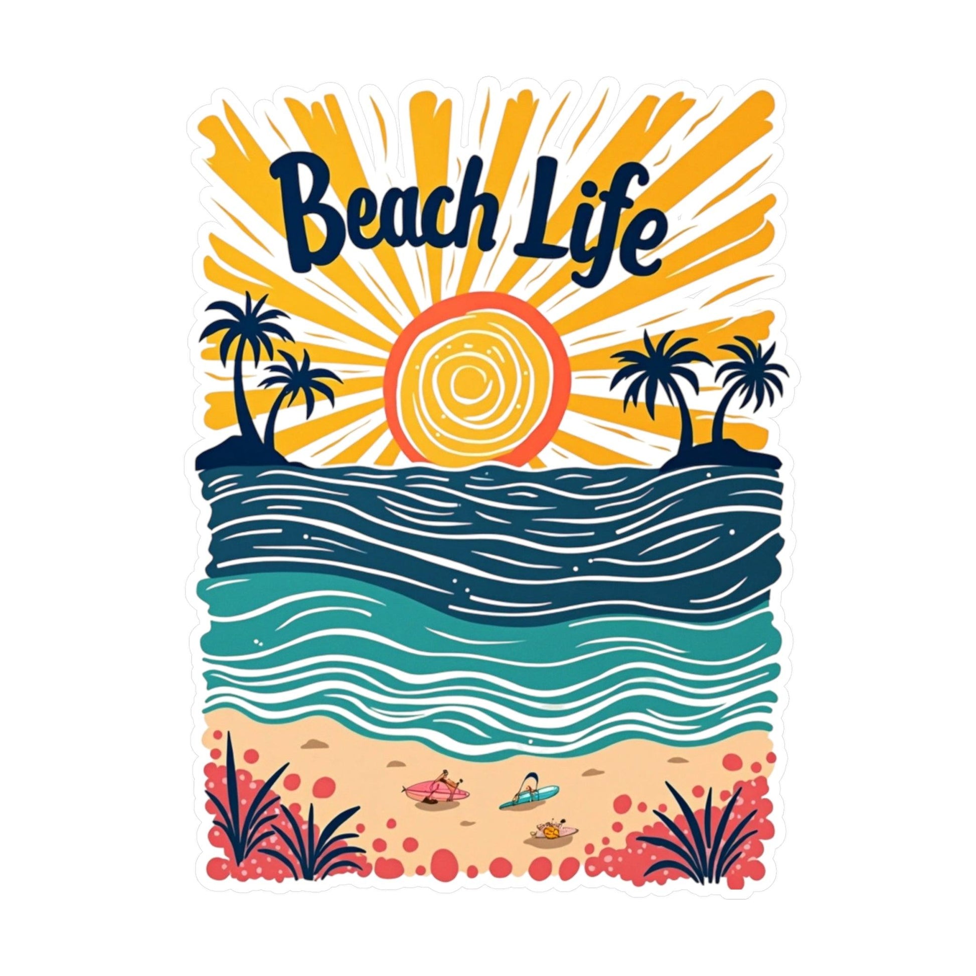 Beach Life Decal Sticker for Laptops and Water Bottles - Even Keel LLC