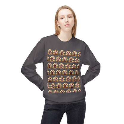 Santa With His Chicks Fleece Crewneck Sweatshirt for Adults - Even Keel LLC