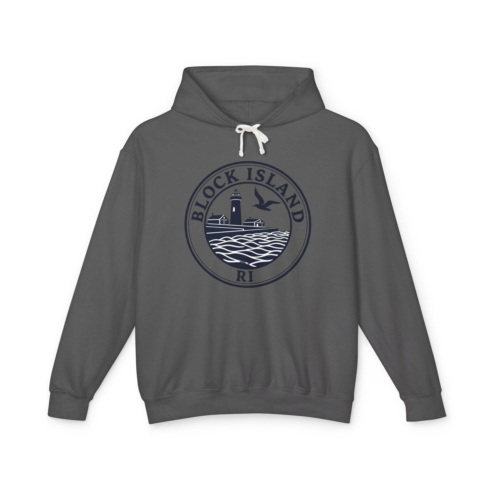 Block Island, RI Lighthouse Hooded Sweatshirt for Comfort - Even Keel LLC