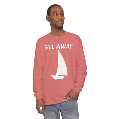 Minimalist Sail Away Long Sleeve T-Shirt for Casual Style - Even Keel LLC