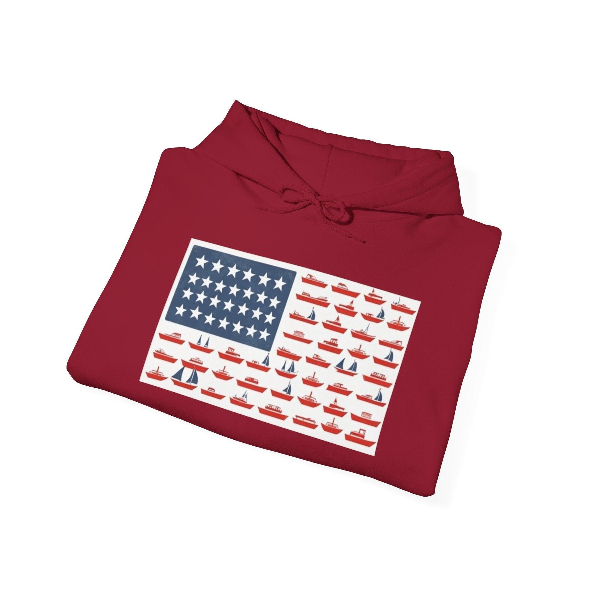 American Ship Flag Hooded Sweatshirt for Cozy Comfort - Even Keel LLC