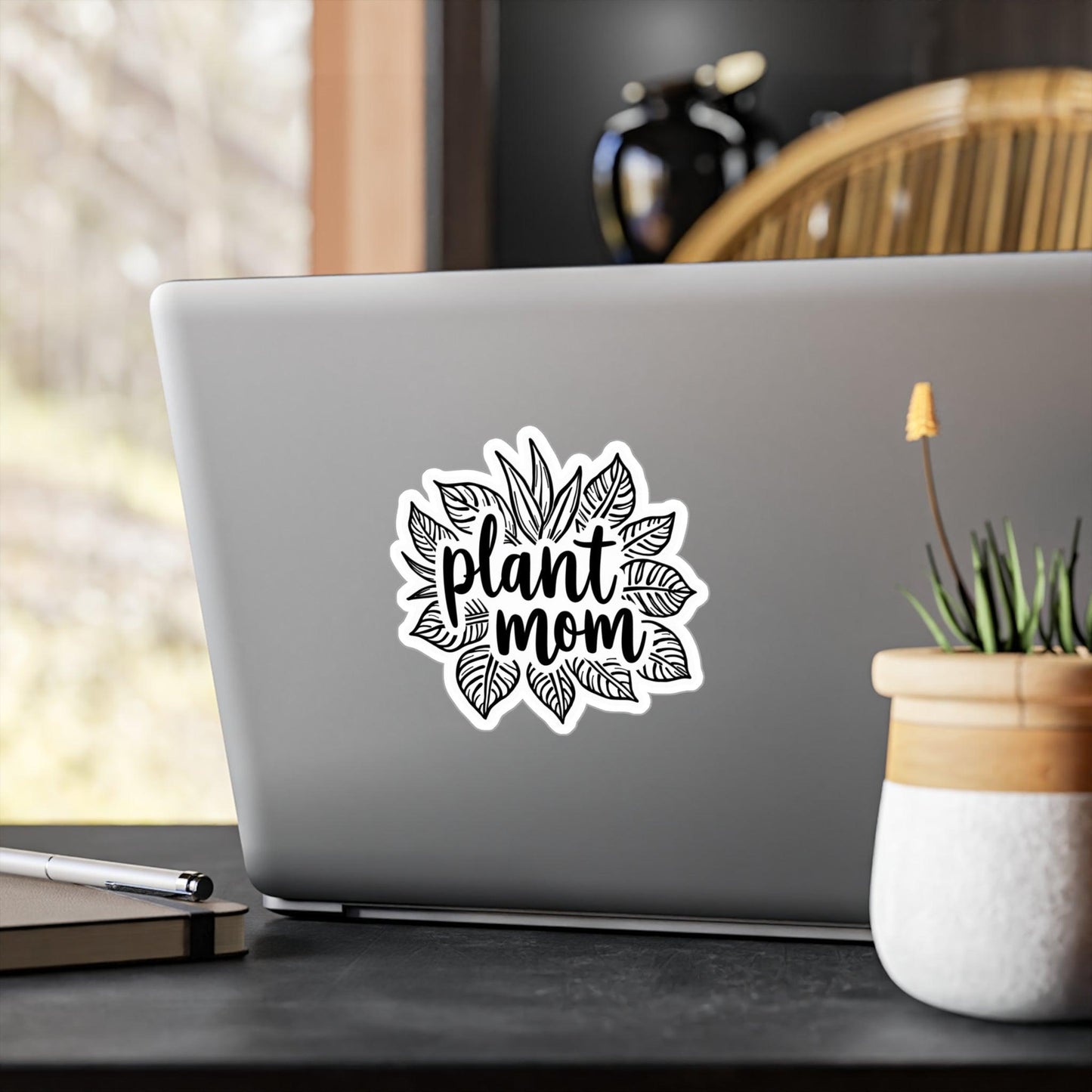 Plant Mom B&W Decal for Plant Lovers Home Decor Gift - Even Keel LLC