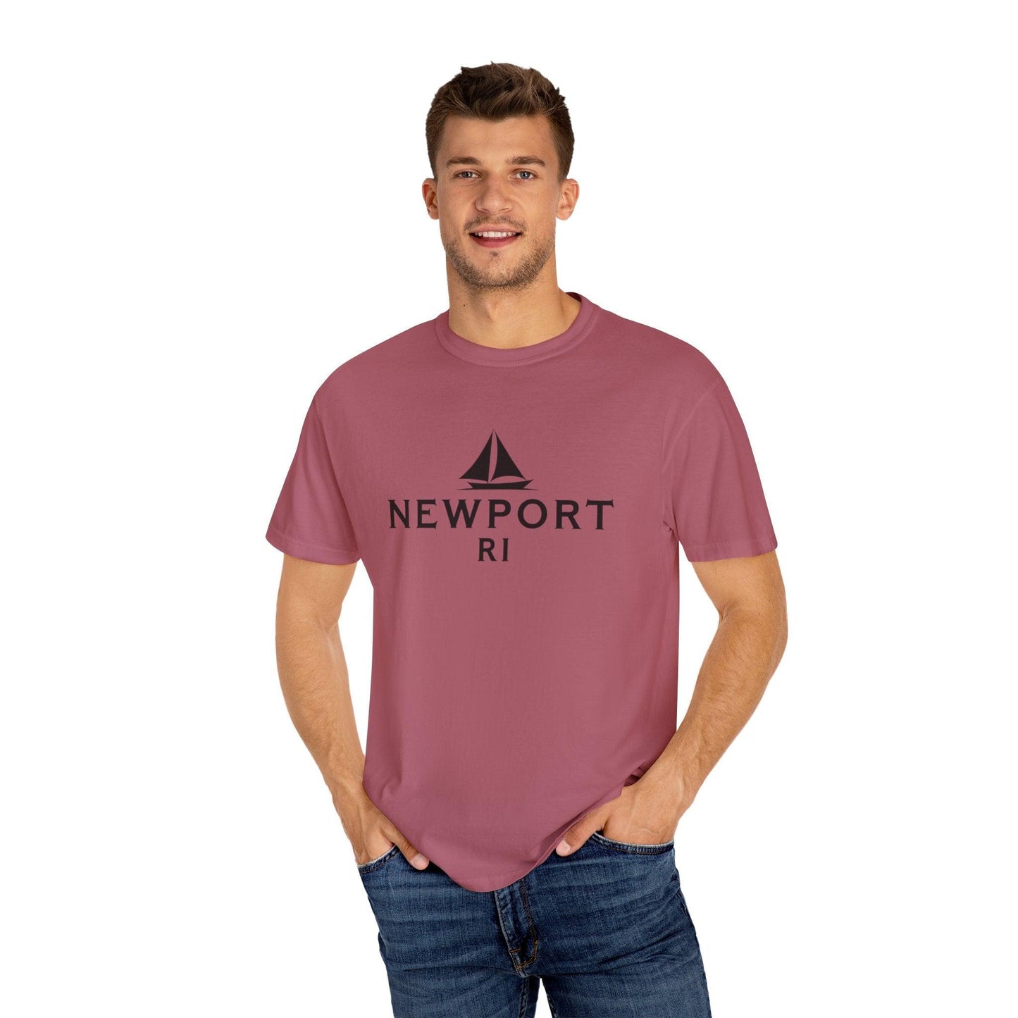 Sailboat T-shirt - Simple Newport, RI Design for Beach Lovers - Even Keel LLC