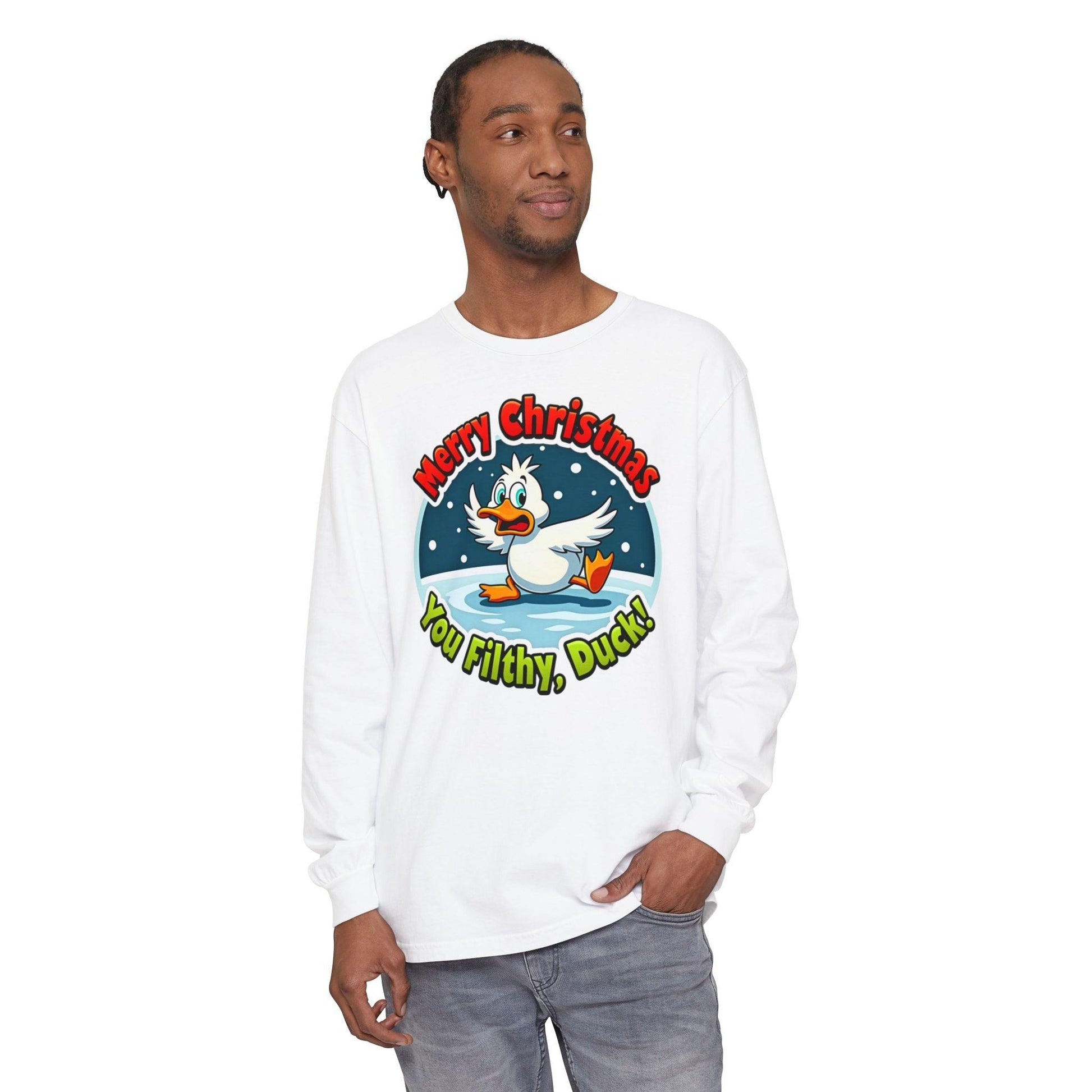 Christmas Filthy Duck Long Sleeve T-Shirt For Holiday Fun - Even Keel LLC