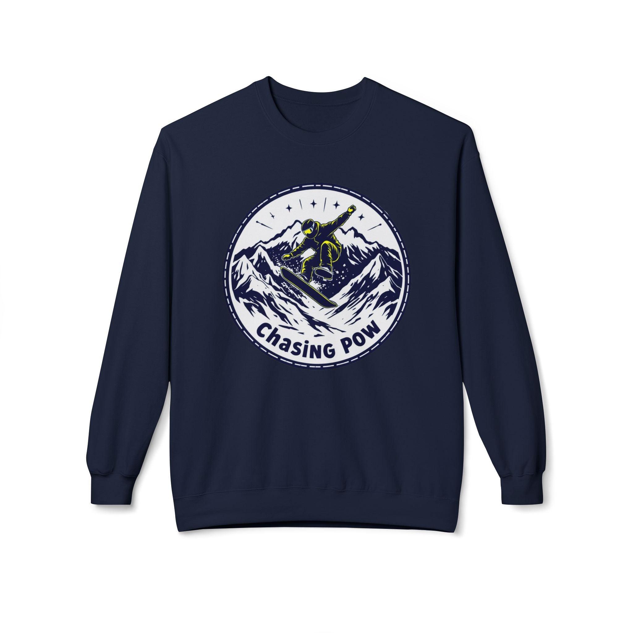 Chasing POW Snowboarding Sweatshirt for Winter Sports Comfort - Even Keel LLC