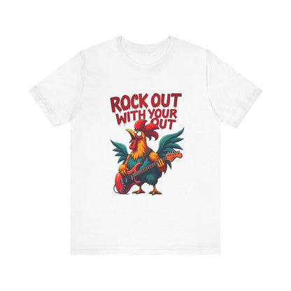 Rooster Tee - Rock Out Rooster Graphic T-Shirt for Fun - Even Keel LLC