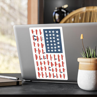 American Flag Designed with Ships Decal for Home Decor - Even Keel LLC