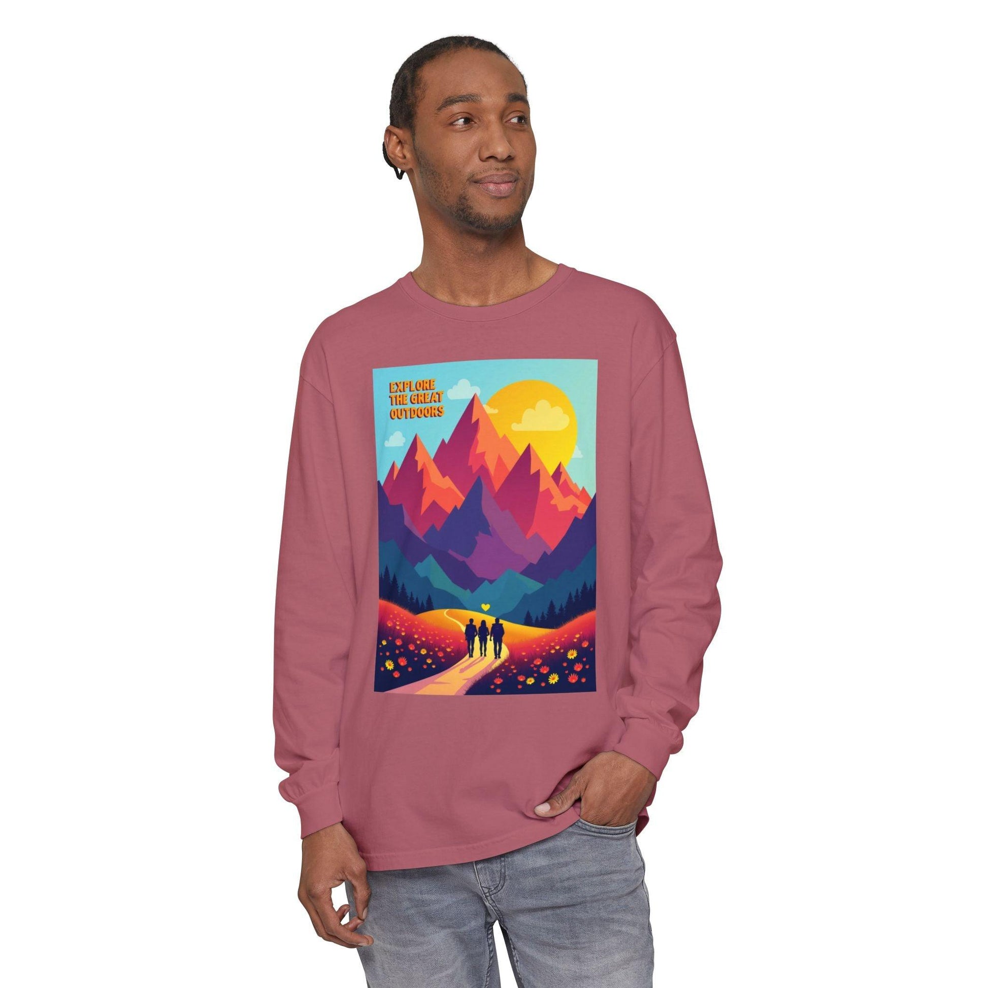 Colorful Outdoors Long Sleeve T-Shirt for Adventurous Days - Even Keel LLC