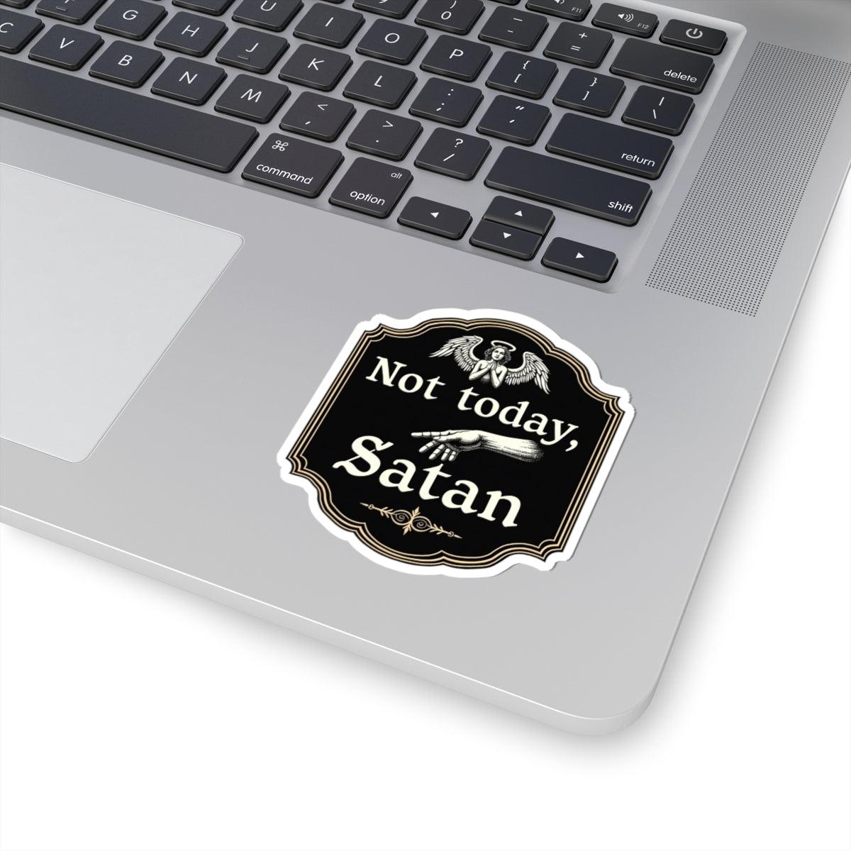 Not Today Satan Black and Gold Sticker For Home Decor - Even Keel LLC