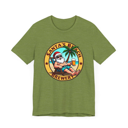 Santa's Beach Brewery Tee for Casual Summer Fun - Even Keel LLC