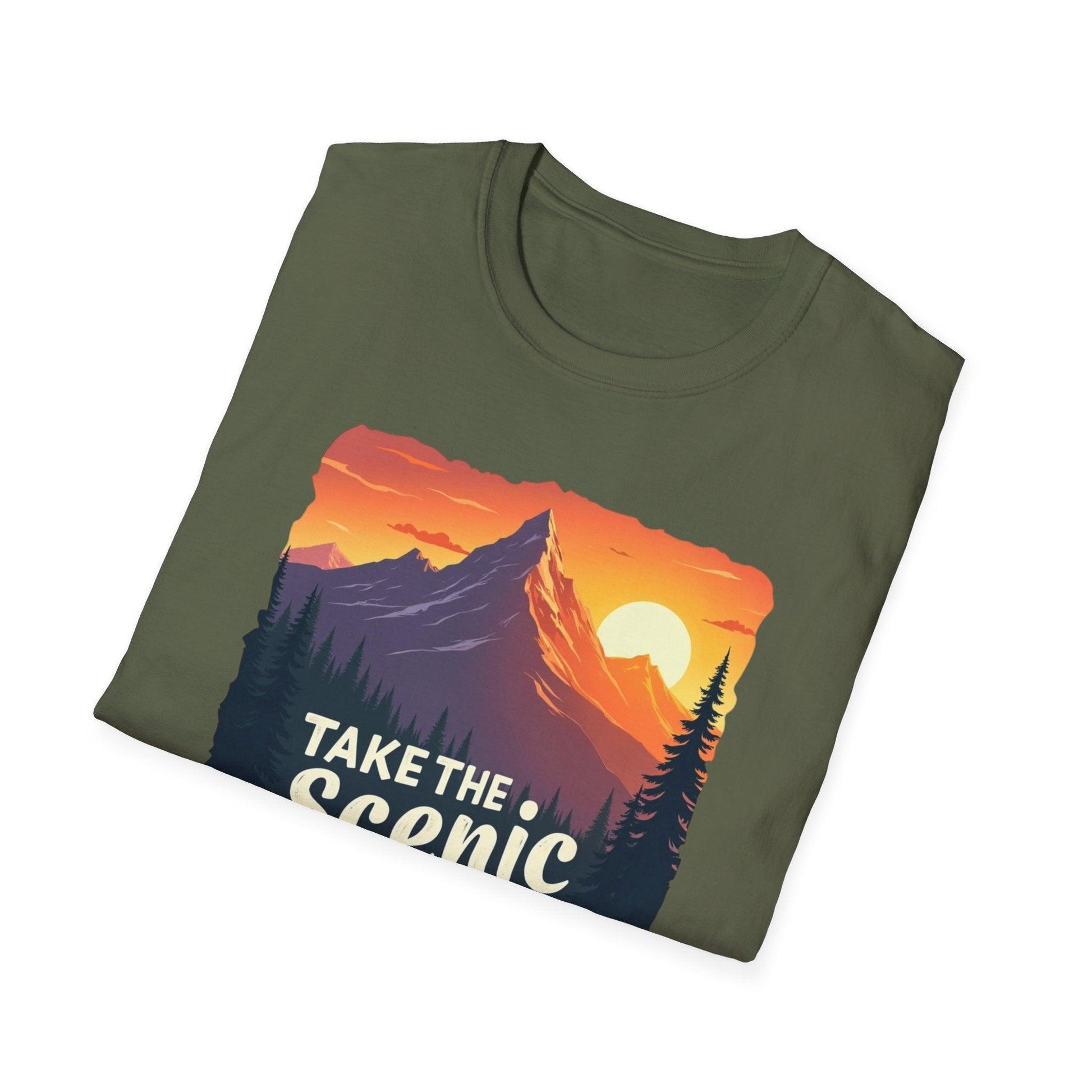 Scenic Route T-Shirt for Adventurers and Explorers Gear - Even Keel LLC