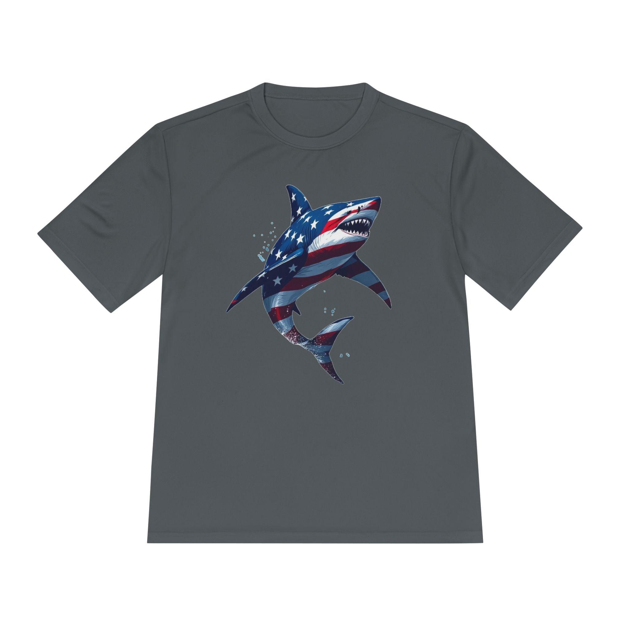 Patriotic Shark Unisex Moisture Wicking Tee - Even Keel LLC