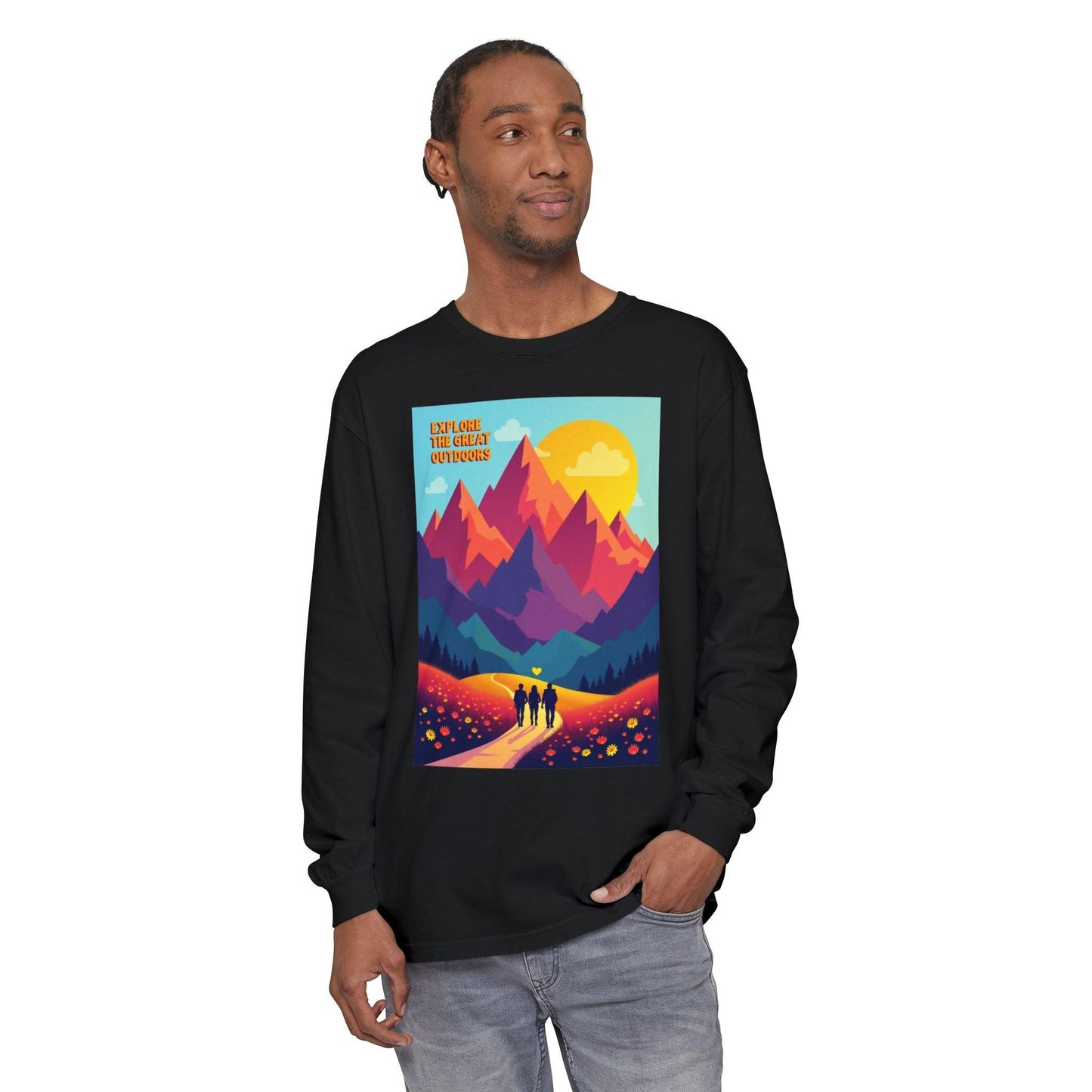 Colorful Outdoors Long Sleeve T-Shirt for Adventurous Days - Even Keel LLC