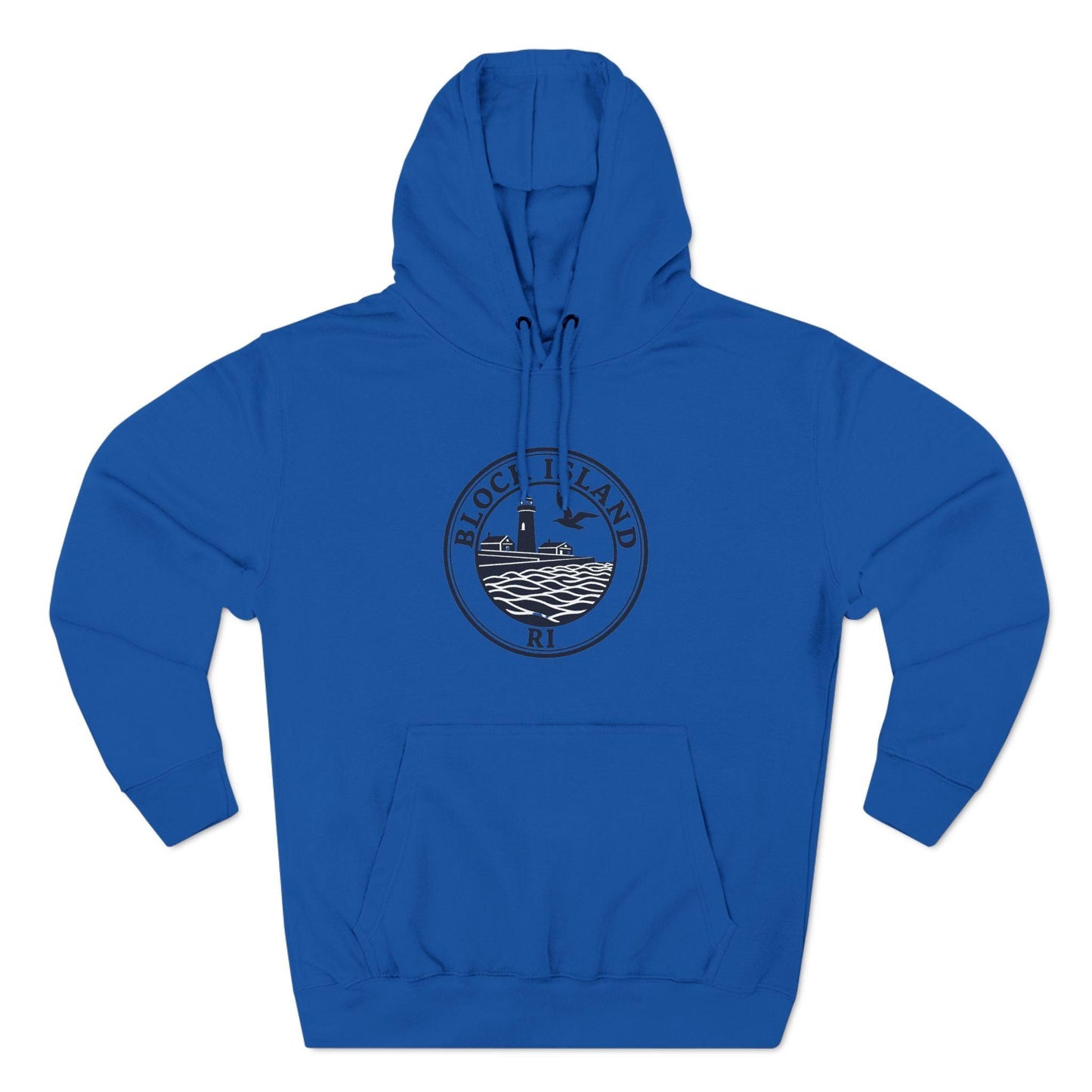 Fleece Hoodie - Block Island Rhode Island North Light Unisex - Even Keel LLC