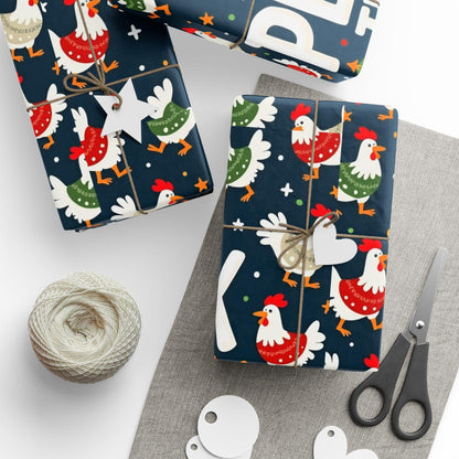 Peck the Halls Christmas Wrapping Papers Fun Gift Wrap - Even Keel LLC