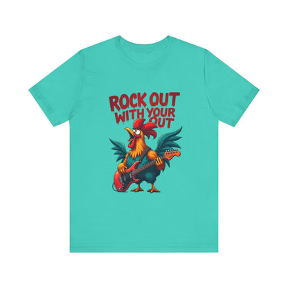 Rooster Tee - Rock Out Rooster Graphic T-Shirt for Fun - Even Keel LLC