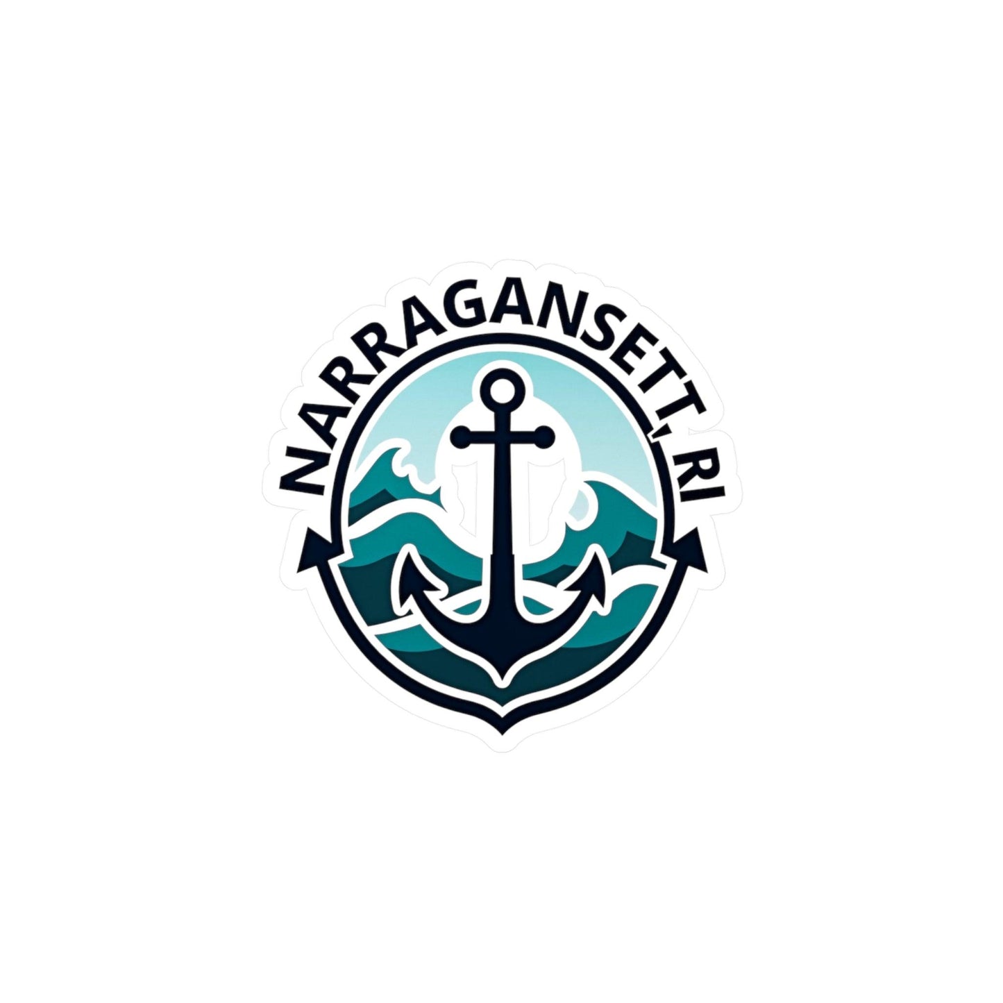 Narragansett Anchor Vinyl Decal for Nautical Decor Art - Even Keel LLC