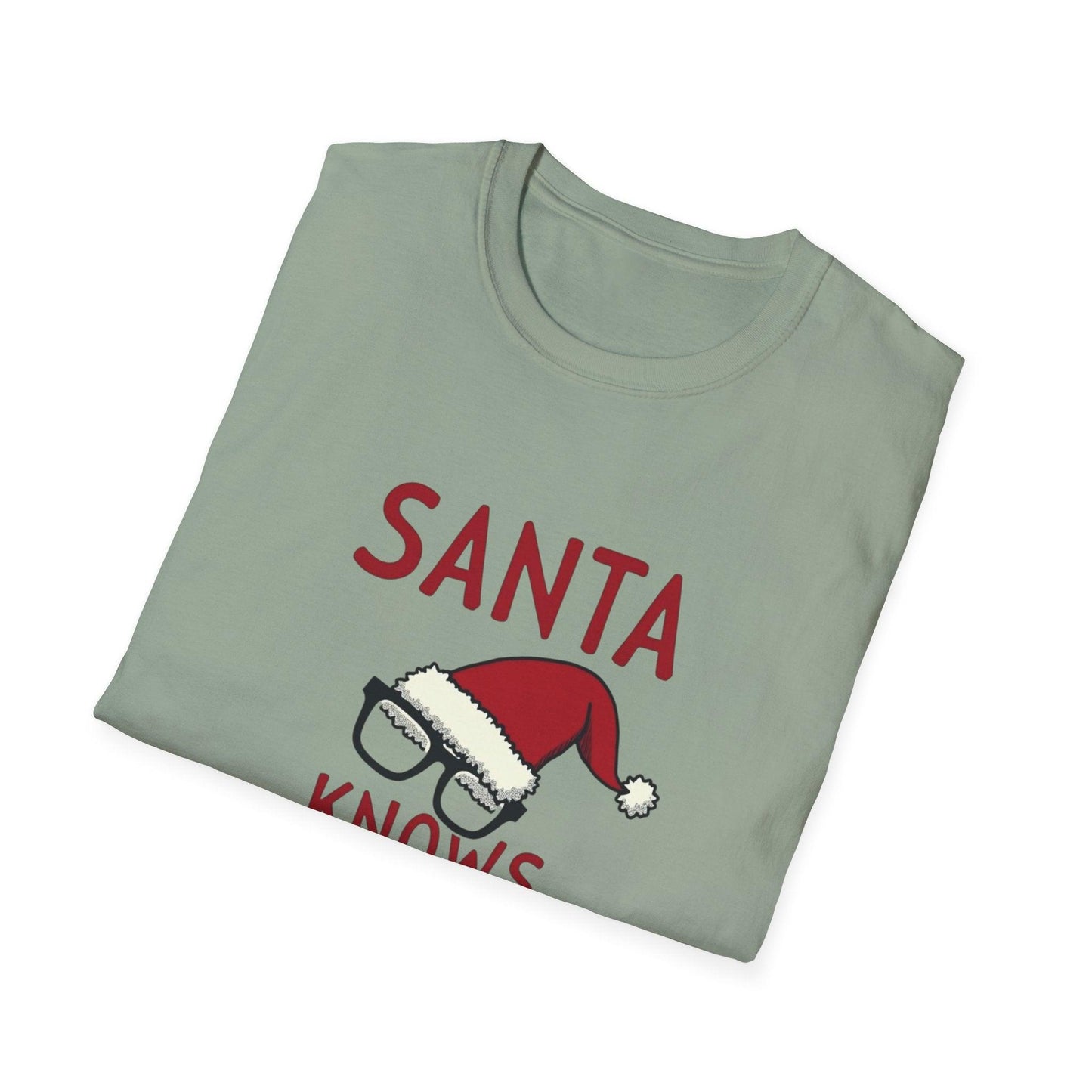 Santa Knows What You Did Unisex Softstyle T-Shirt Gift - Even Keel LLC