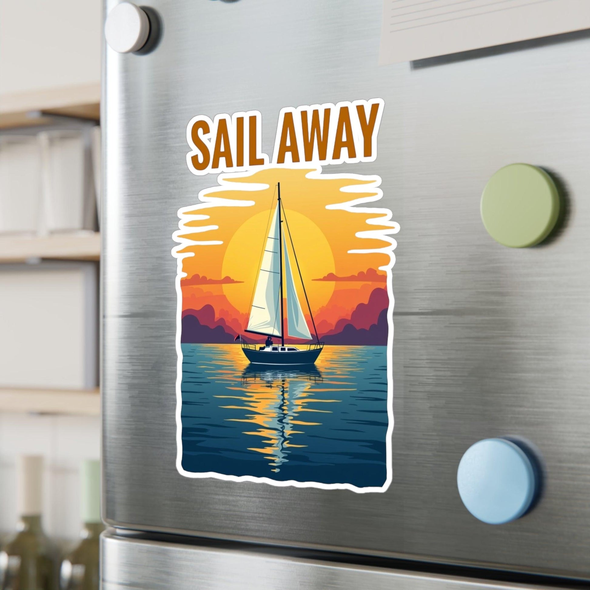 Sail Away Vinyl Decal for Ocean Lovers and Adventurers - Even Keel LLC