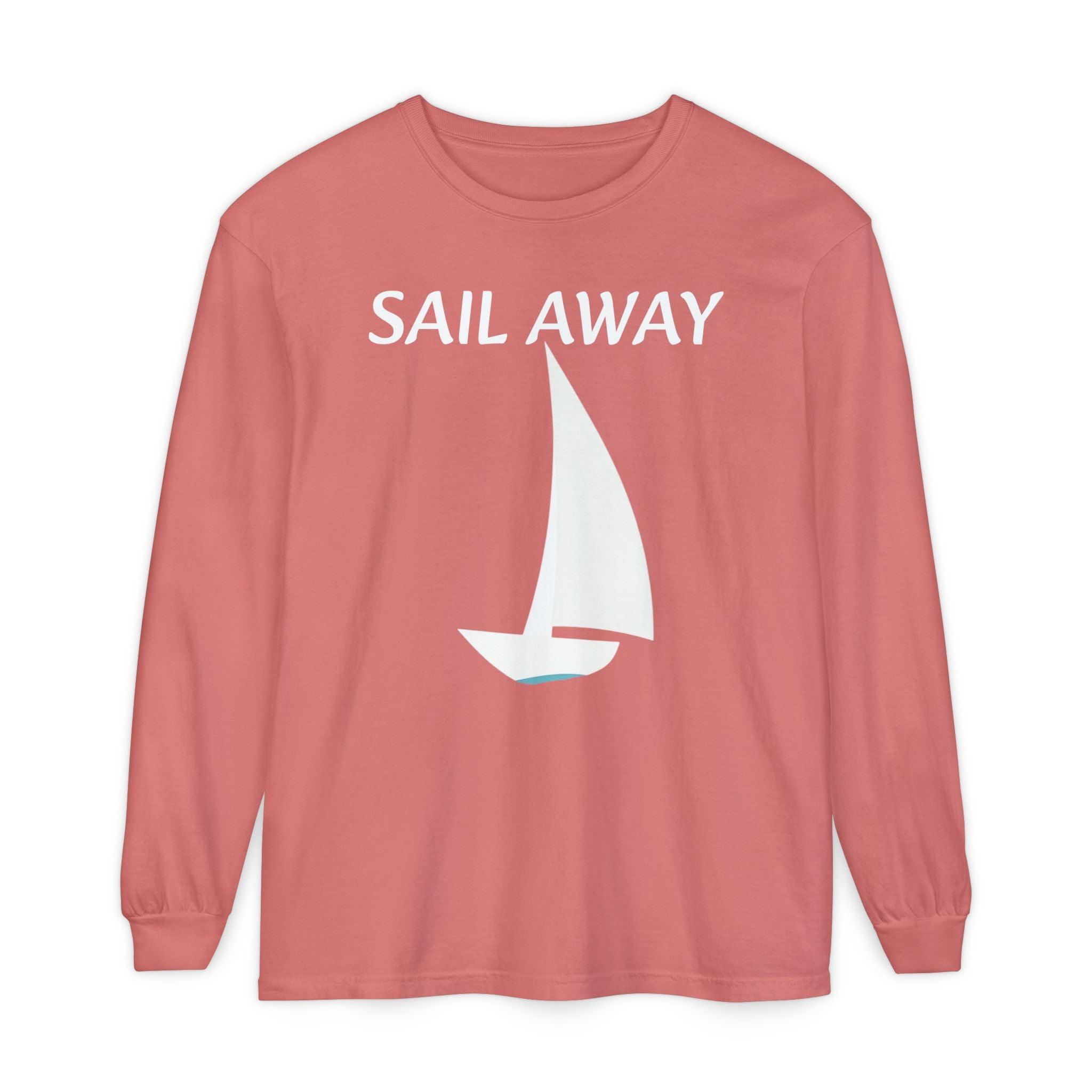 Minimalist Sail Away Long Sleeve T-Shirt for Casual Style - Even Keel LLC