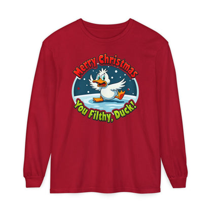 Christmas Filthy Duck Long Sleeve T-Shirt For Holiday Fun - Even Keel LLC