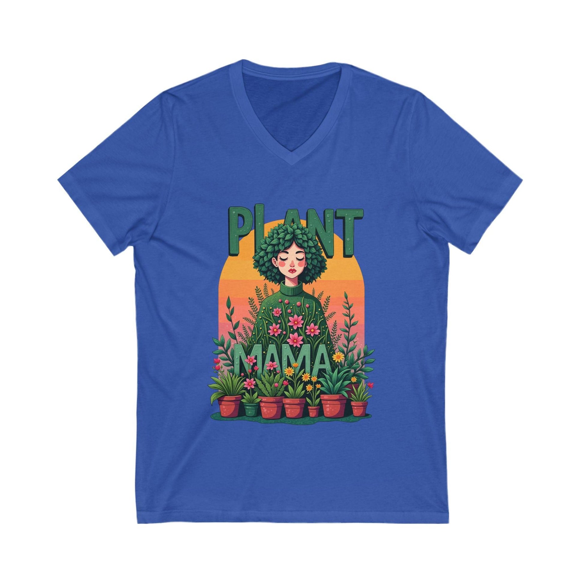 Plant Mama Short Sleeve V-Neck Tee for Casual Style - Even Keel LLC