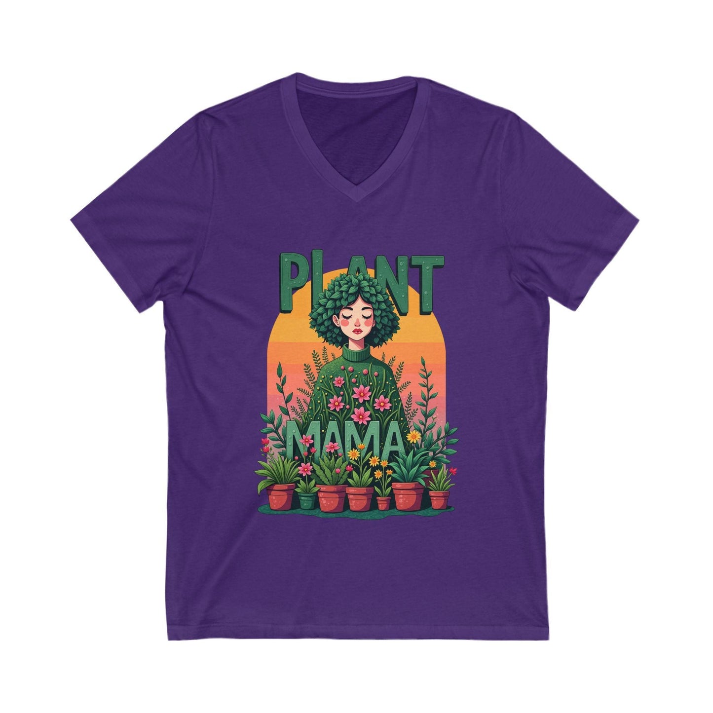 Plant Mama Short Sleeve V-Neck Tee for Casual Style - Even Keel LLC