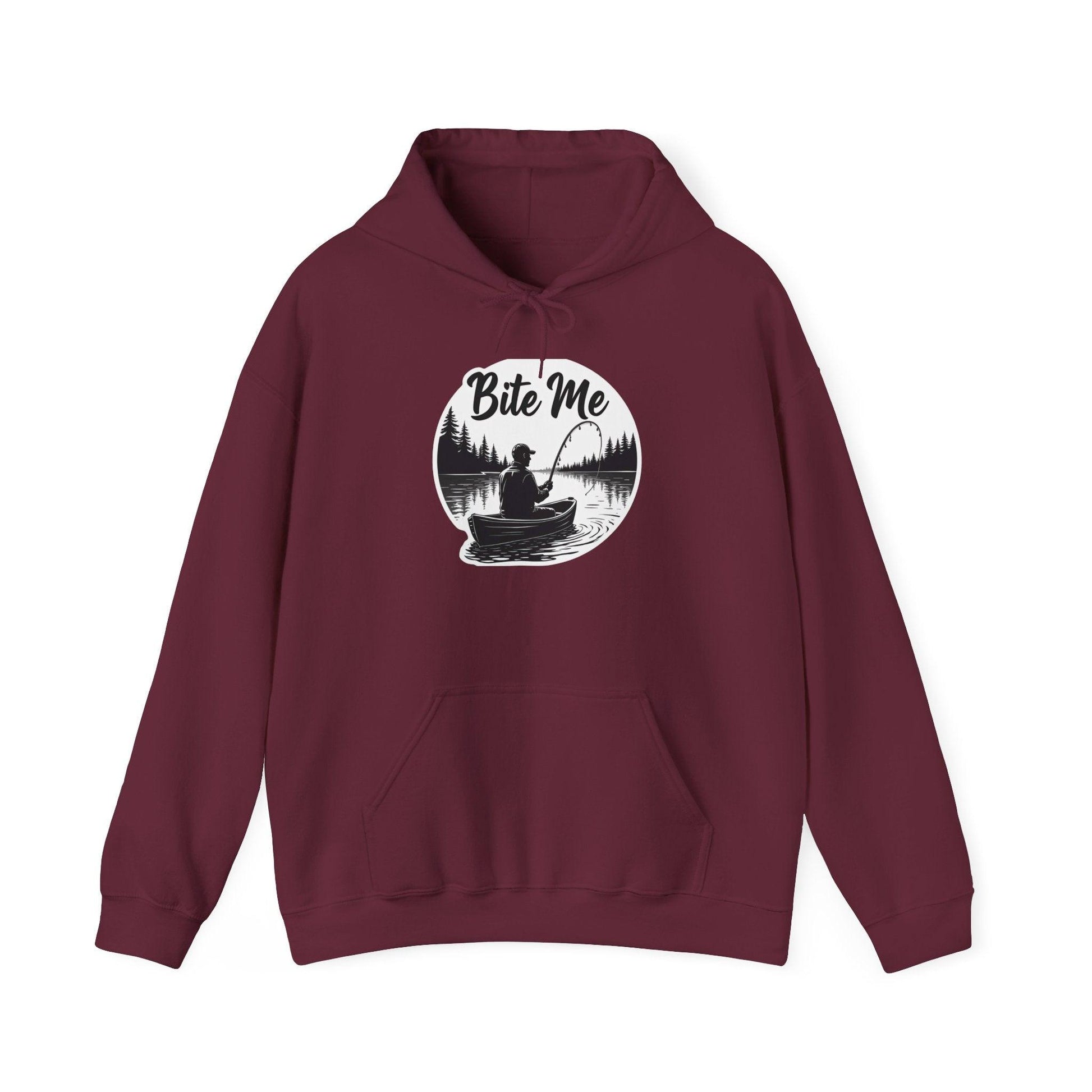 Fishing "Bite Me" Hooded Sweatshirt for Cold Days - Even Keel LLC