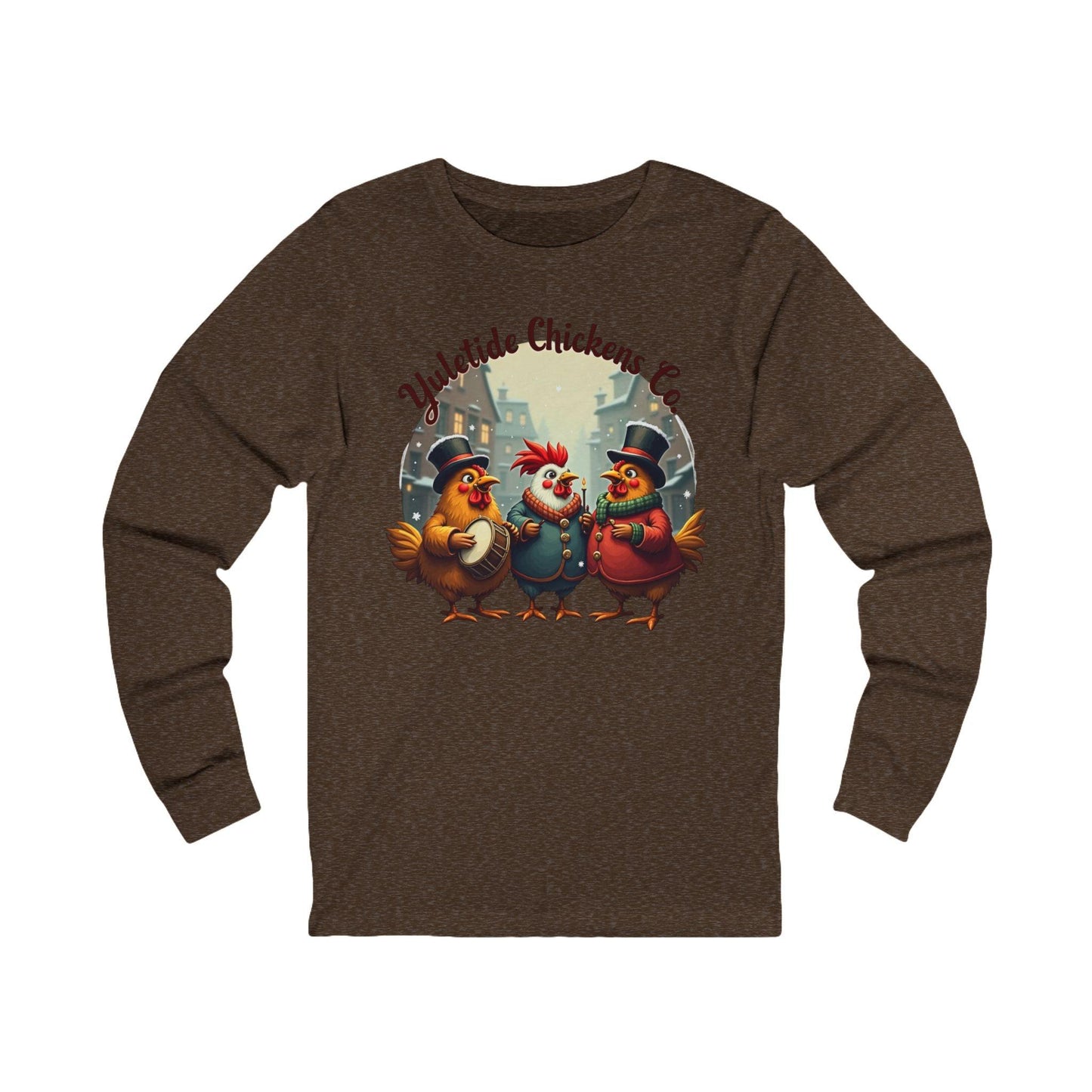 Christmas Yuletide Chicken Co Snow Unisex Long Sleeve Tee - Even Keel LLC