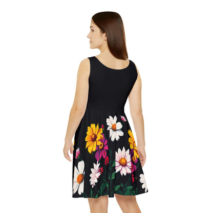 Floral Print Women's Skater Dress - Summer Party & Casual Wear - Even Keel LLC