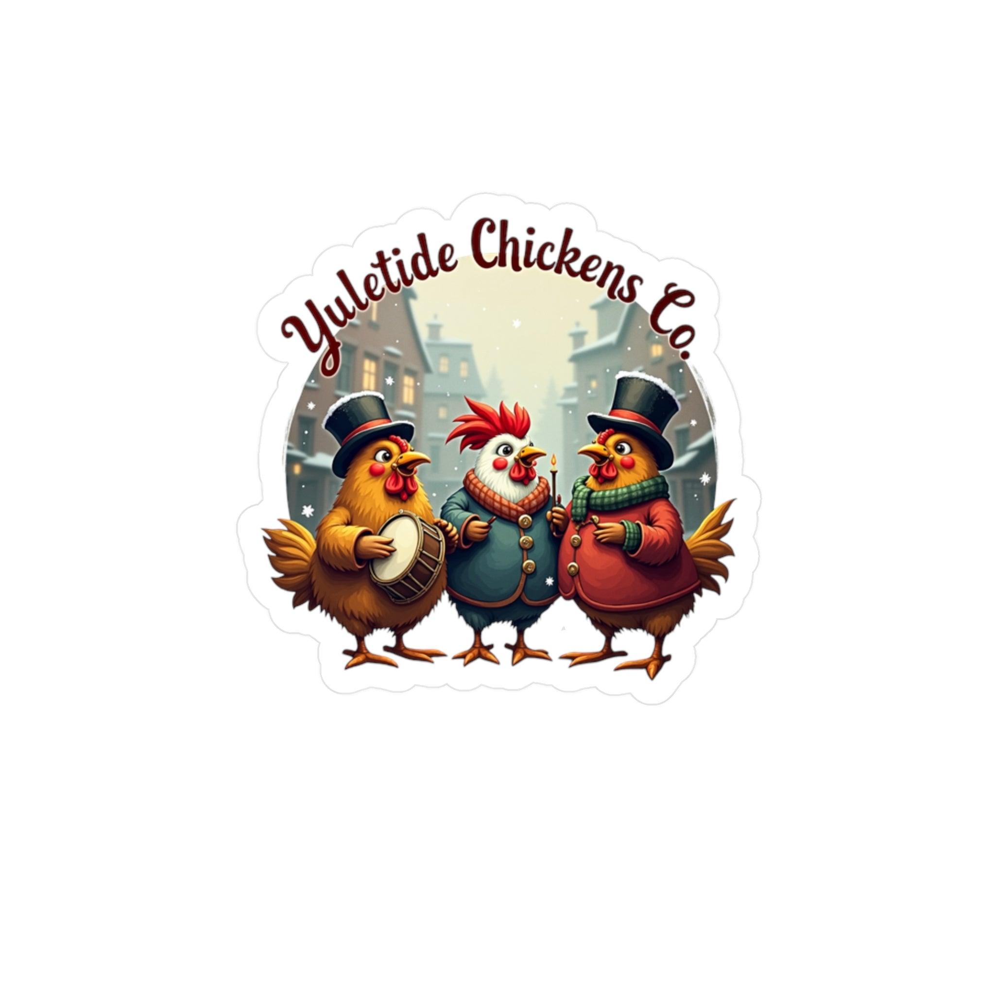 Yuletide Chicken Co. Christmas Holiday Vinyl Decal 4 Sizes - Even Keel LLC