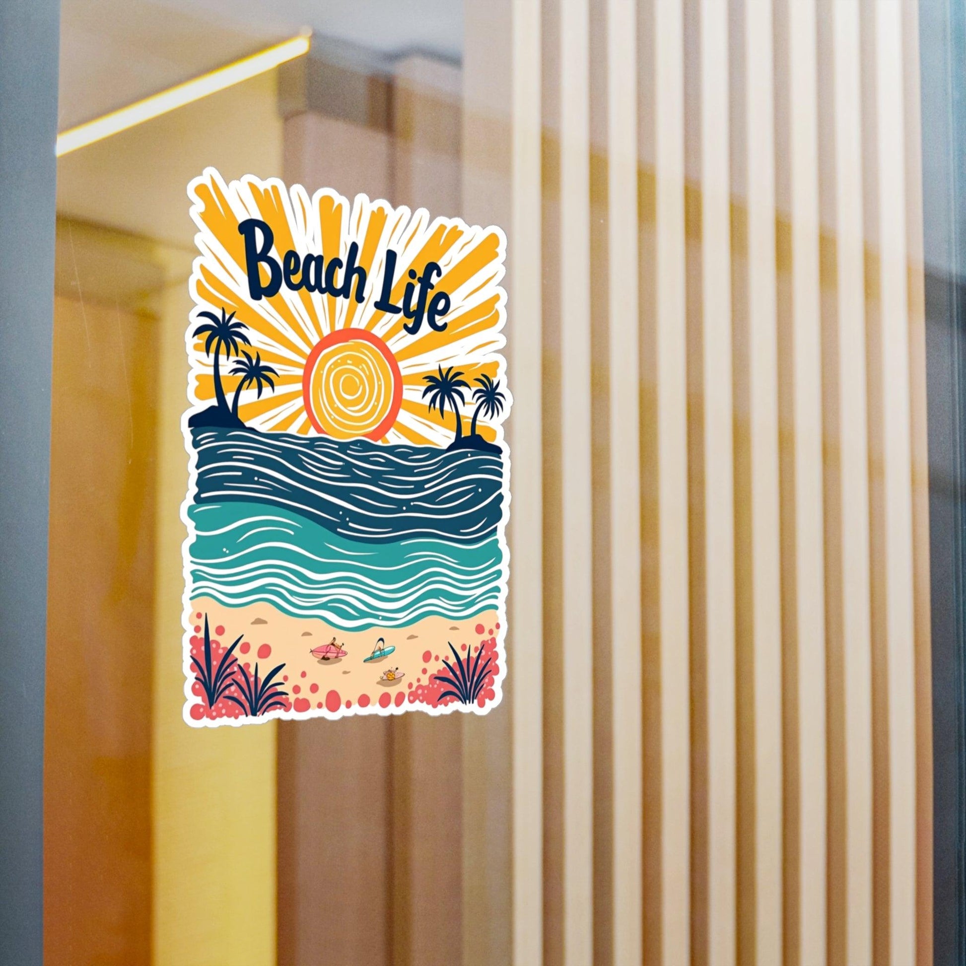 Beach Life Decal Sticker for Laptops and Water Bottles - Even Keel LLC