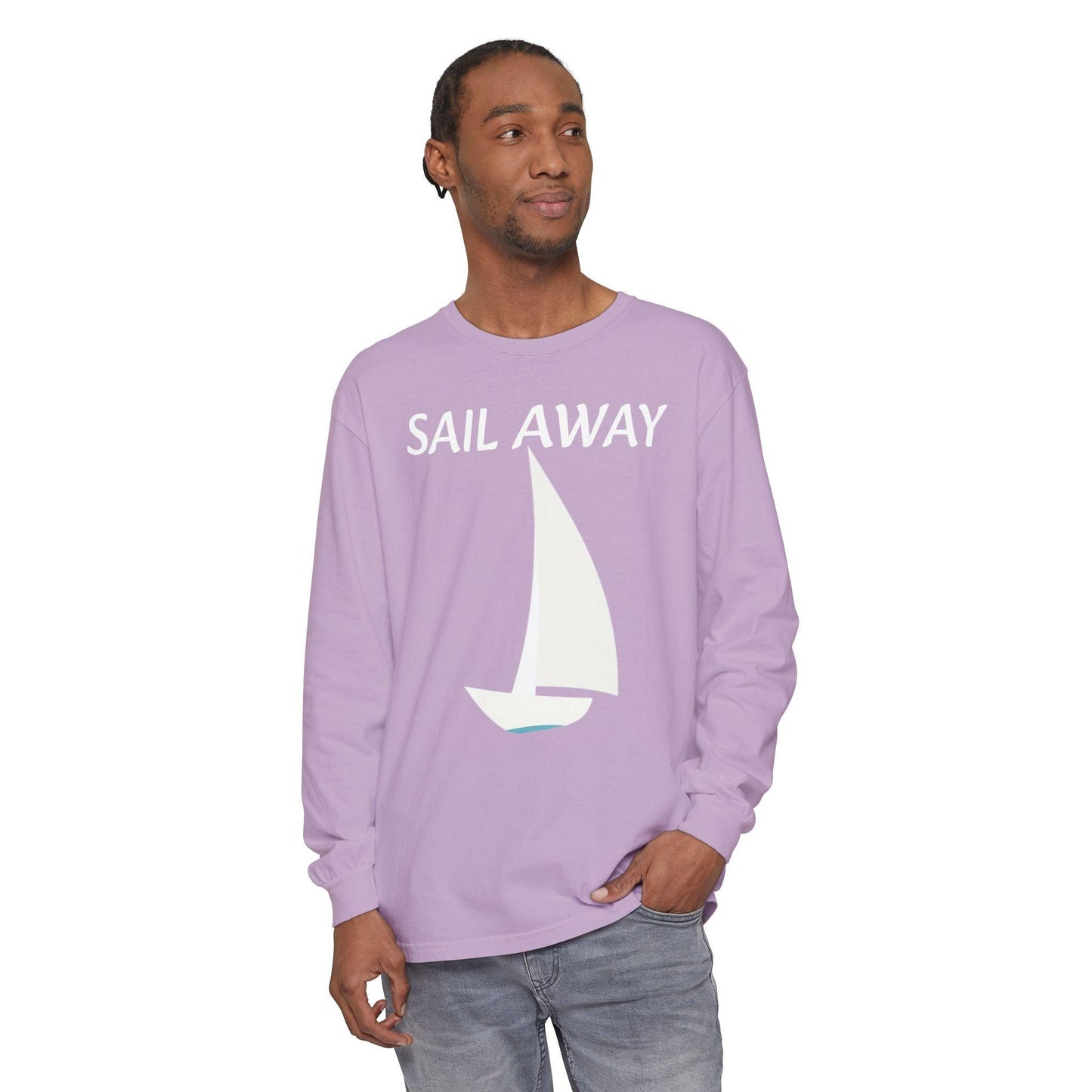 Minimalist Sail Away Long Sleeve T-Shirt for Casual Style - Even Keel LLC