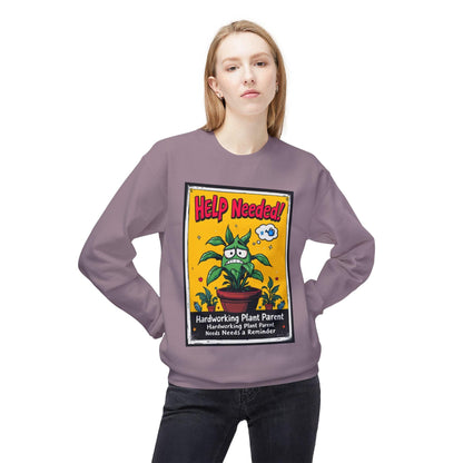 Help Wanted Funny Plant Parent Sweatshirt for Plant Lovers - Even Keel LLC