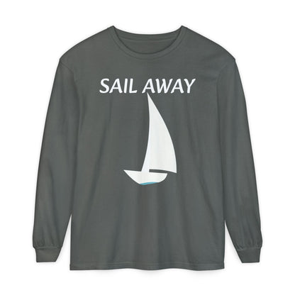 Minimalist Sail Away Long Sleeve T-Shirt for Casual Style - Even Keel LLC