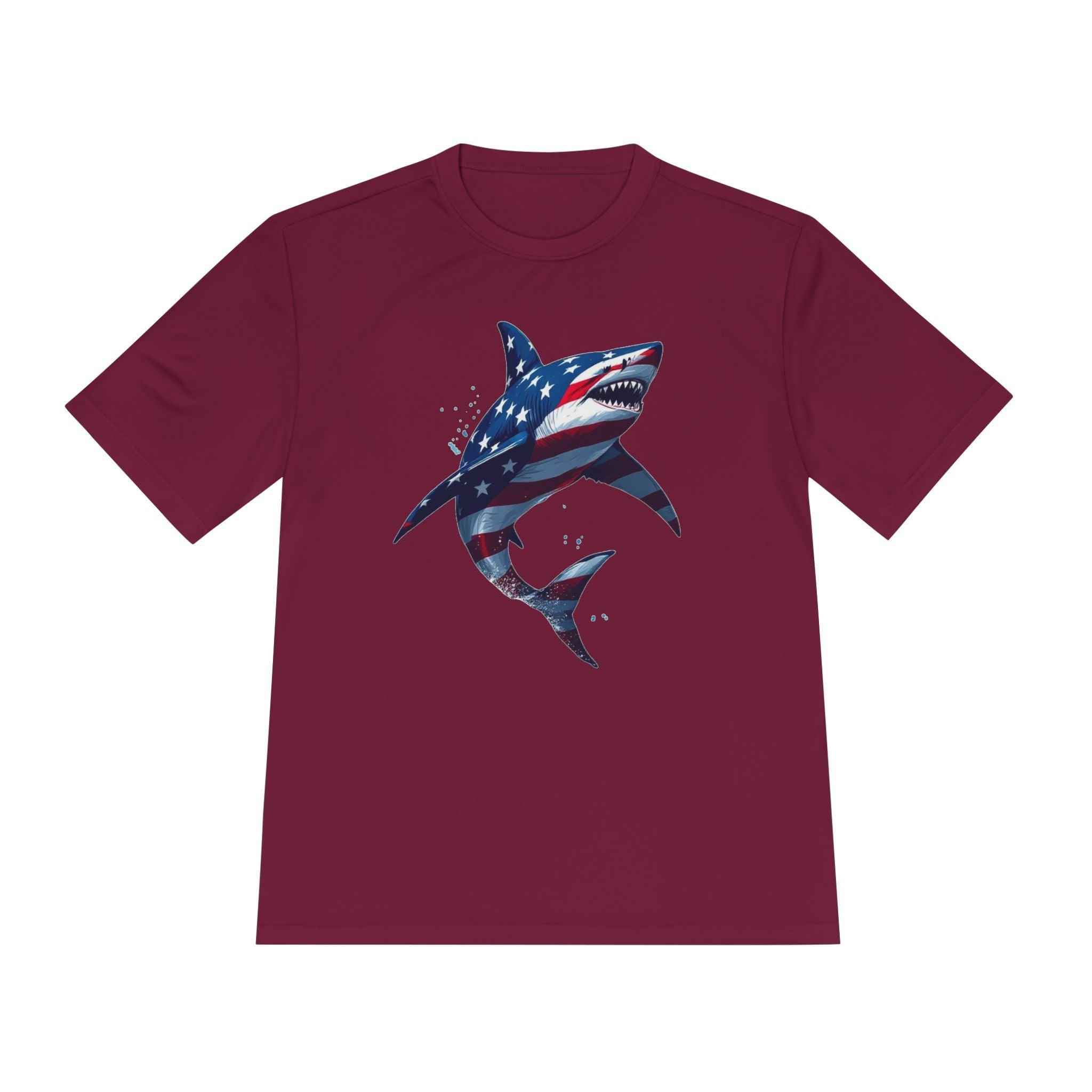 Patriotic Shark Unisex Moisture Wicking Tee - Even Keel LLC