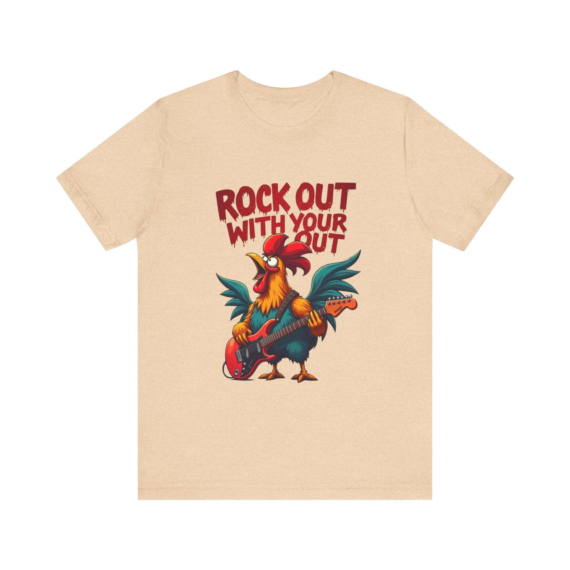 Rooster Tee - Rock Out Rooster Graphic T-Shirt for Fun - Even Keel LLC