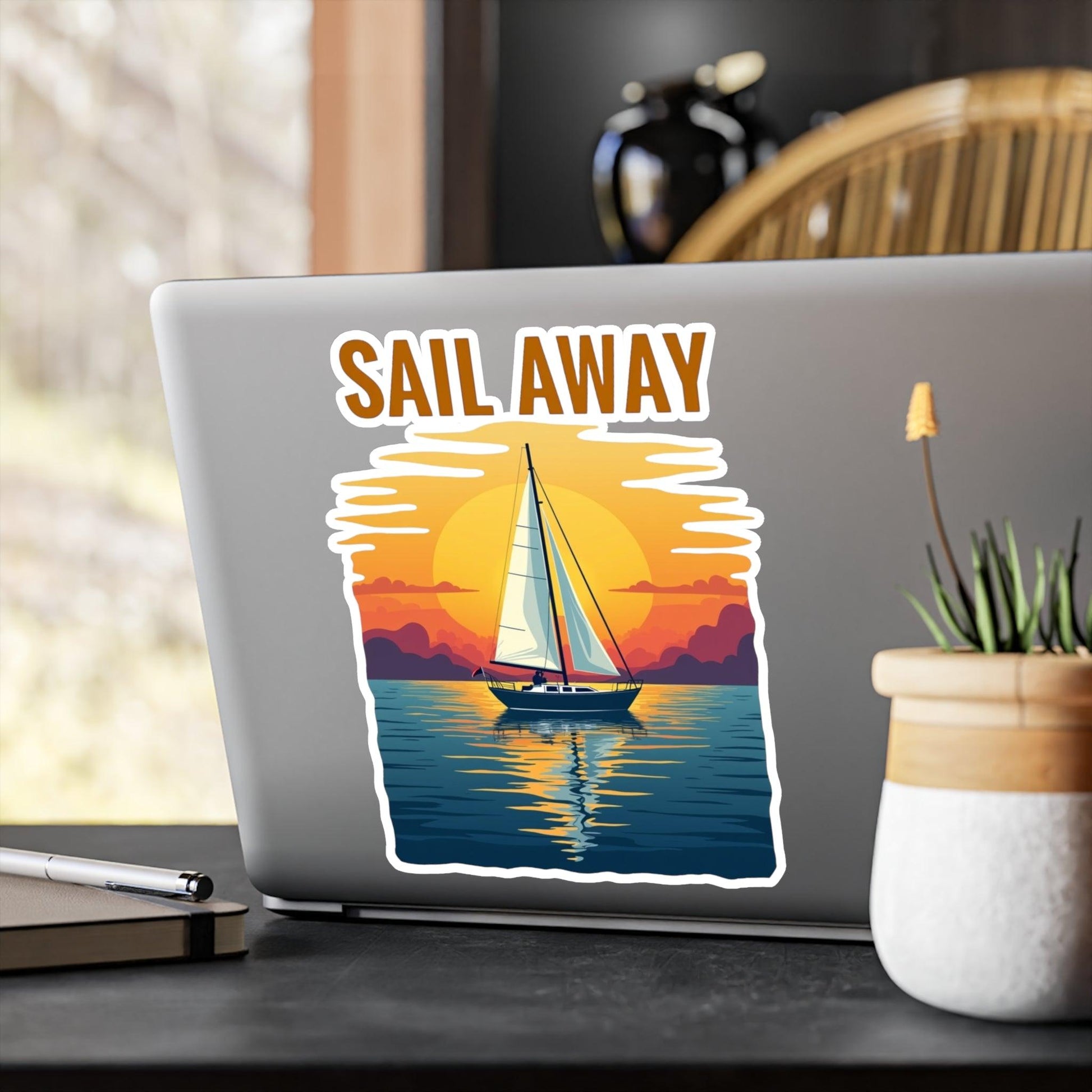 Sail Away Vinyl Decal for Ocean Lovers and Adventurers - Even Keel LLC