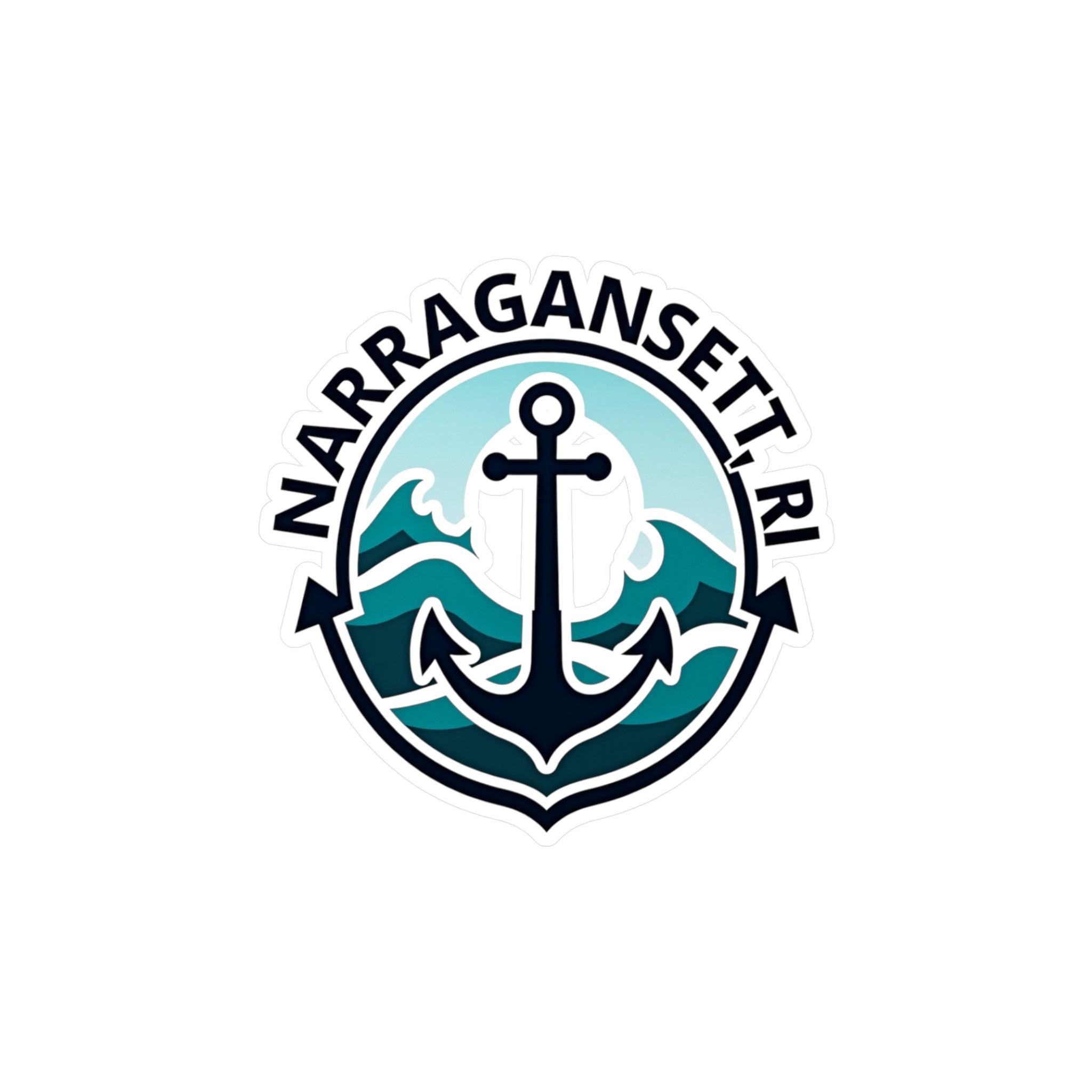 Narragansett Anchor Vinyl Decal for Nautical Decor Art - Even Keel LLC