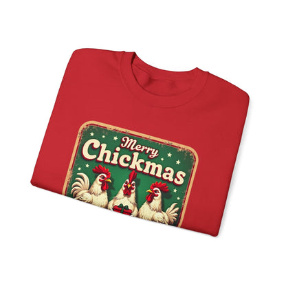 Christmas Crewneck Sweatshirt - Merry CHICKmas Ya Filthy Animals - Even Keel LLC