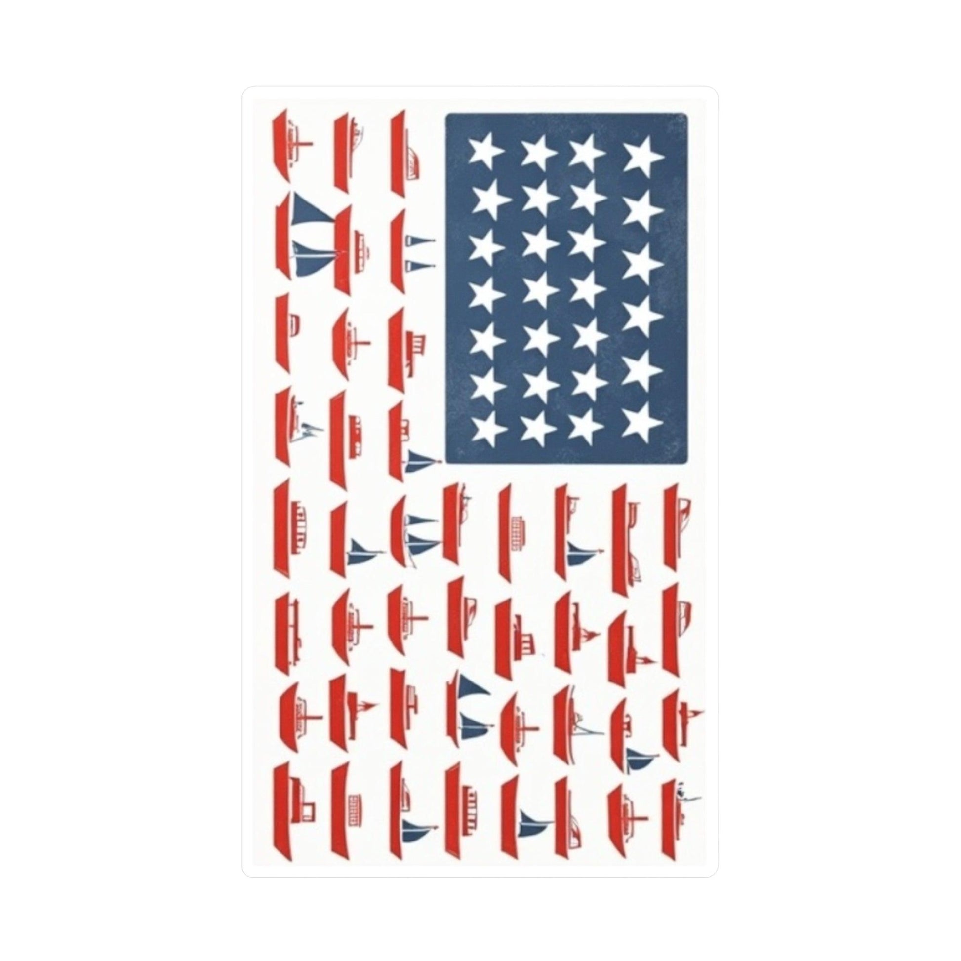 American Flag Designed with Ships Decal for Home Decor - Even Keel LLC