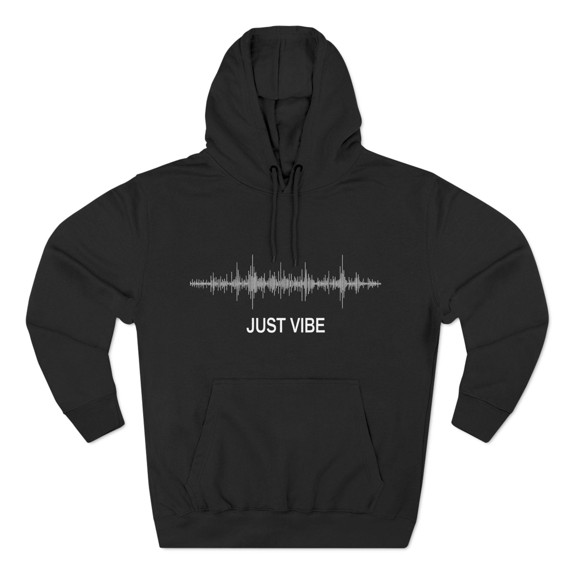 Fleece Hoodie - Just Vibe All Black Beats for Style Comfort - Even Keel LLC