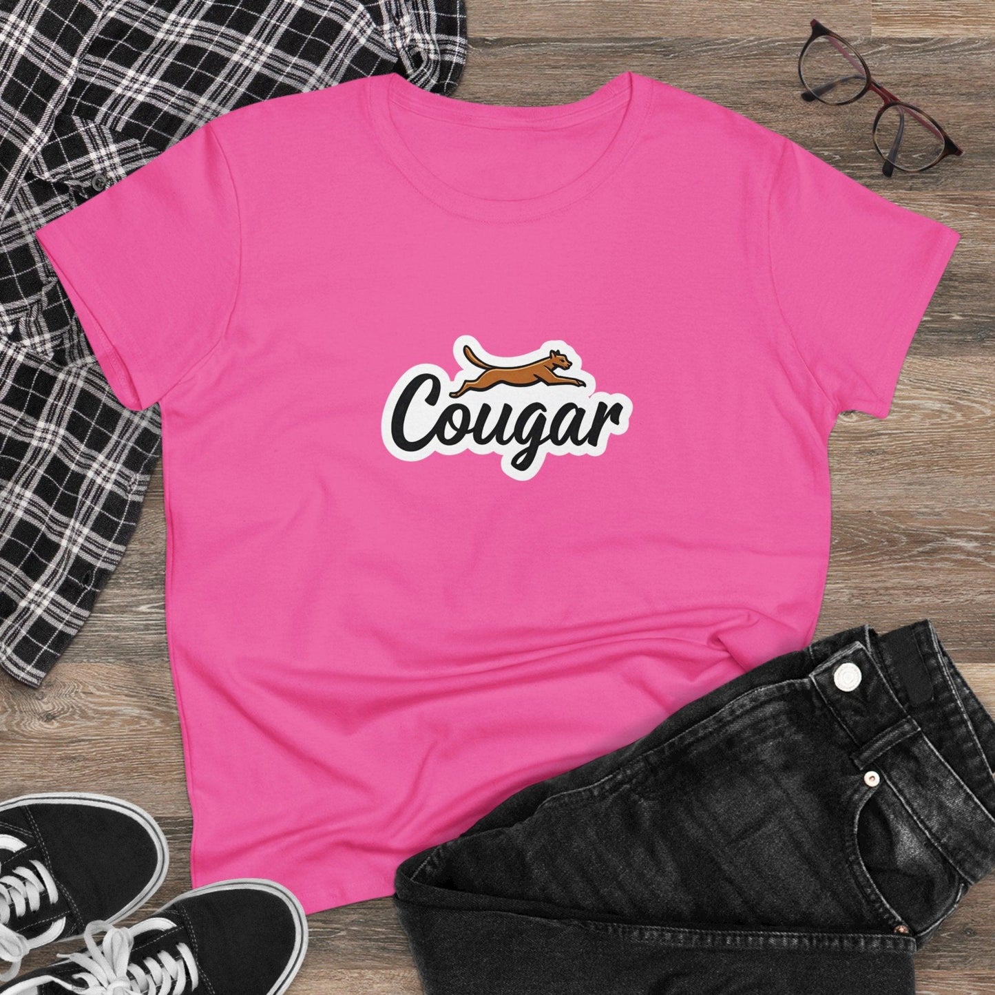 You're A Cougar Women's Midweight Cotton Tee Shirt - Even Keel LLC